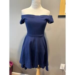 Medium Windsor navy off shoulder dress